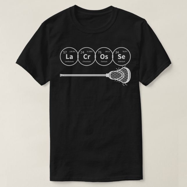Lacrosse Periodic Table of Elements Chemistry Gift T-Shirt (Design Front)
