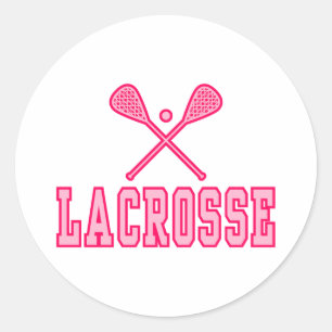 Lacrosse Pink Classic Round Sticker