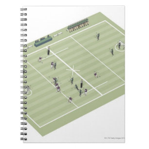 Lacrosse pitch and positions notebook