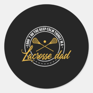 Lacrosse Player And Coach Dad Retro Lax Lover Papa Classic Round Sticker
