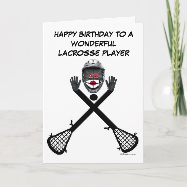 Lacrosse Player Birthday Card (Front)