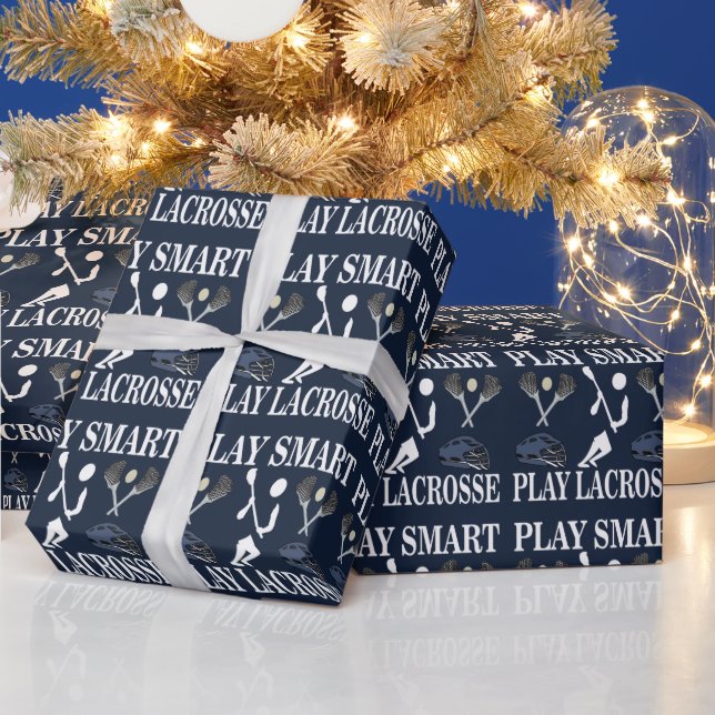 Lacrosse Player Birthday Wrapping Paper (Holidays)