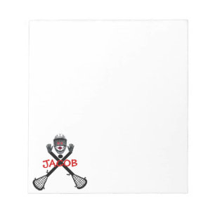 Lacrosse Player Cartoon Notepad