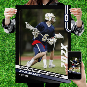 Lacrosse Player Custom Gift in Blue Poster