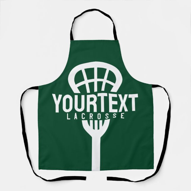 Lacrosse Player CUSTOM TEXT Team Mesh Sport Stick  Apron (Front)