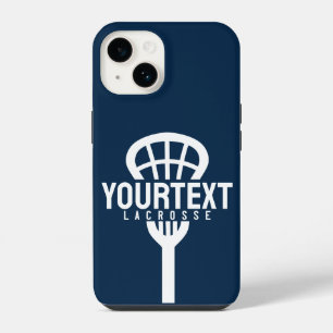 Lacrosse Player CUSTOM TEXT Team Mesh Sport Stick iPhone 14 Case