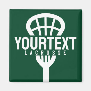 Lacrosse Player CUSTOM TEXT Team Mesh Sport Stick  Magnet