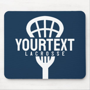 Lacrosse Player CUSTOM TEXT Team Mesh Sport Stick  Mouse Mat