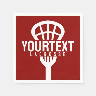 Lacrosse Player CUSTOM TEXT Team Mesh Sport Stick  Napkin