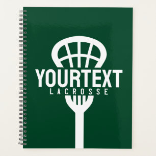 Lacrosse Player CUSTOM TEXT Team Mesh Sport Stick Planner