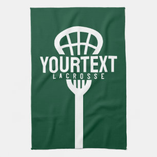 Lacrosse Player CUSTOM TEXT Team Mesh Sport Stick Tea Towel