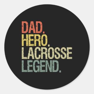 Lacrosse Player Dad Classic Round Sticker