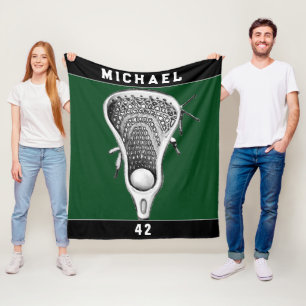Lacrosse Player Fleece Blanket