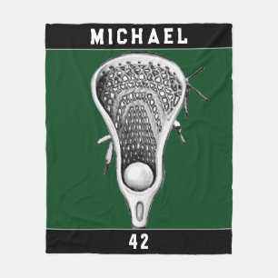 Lacrosse Player Fleece Blanket