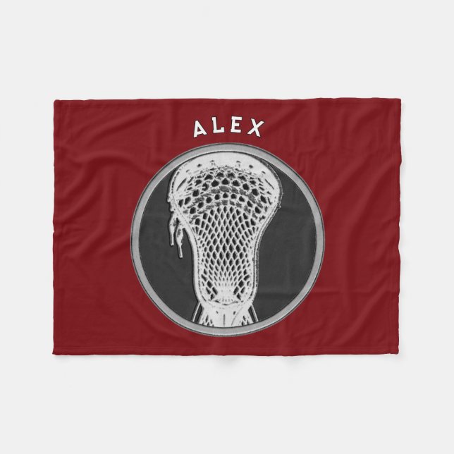 Lacrosse Player Fleece Blanket (Front (Horizontal))