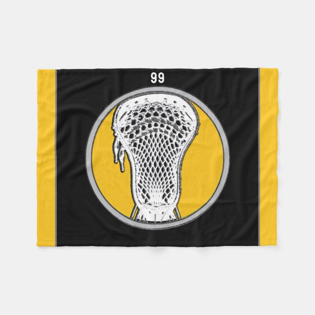 Lacrosse Player Fleece Blanket (Front (Horizontal))