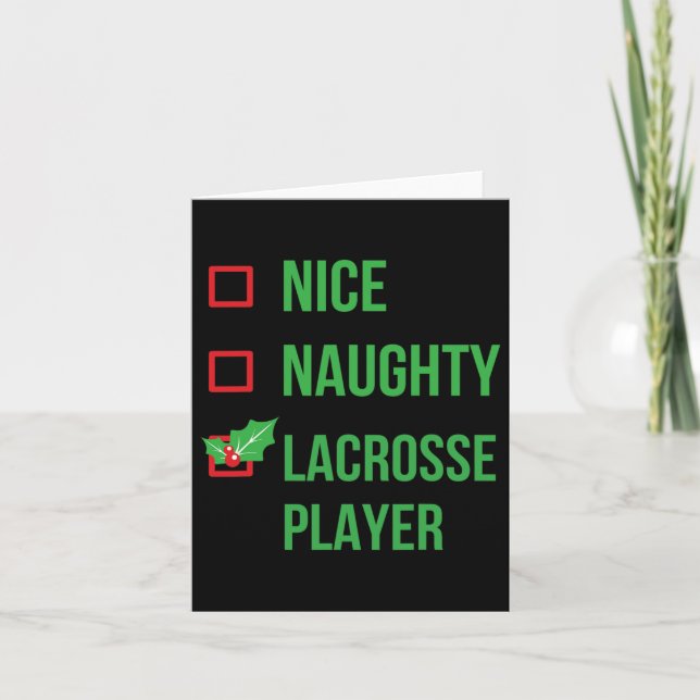 Lacrosse Player Funny Pajama Christmas Gift  Card (Front)