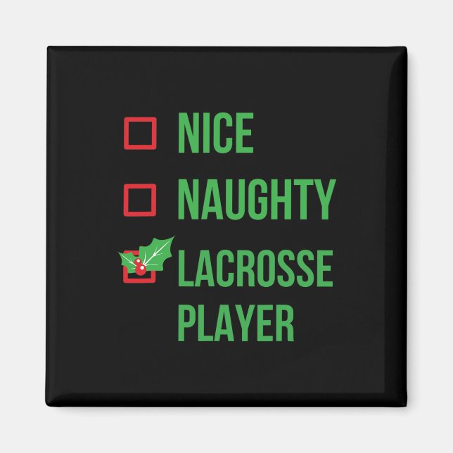 Lacrosse Player Funny Pajama Christmas Gift  Magnet (Front)