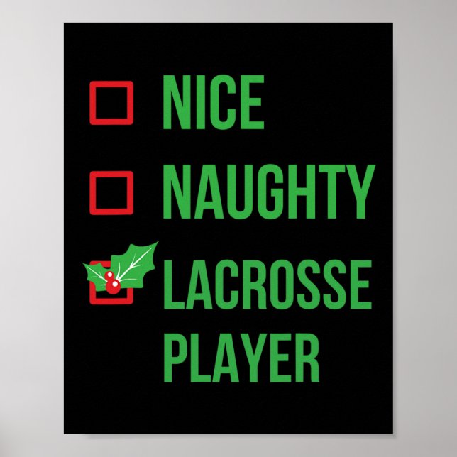 Lacrosse Player Funny Pajama Christmas Gift  Poster (Front)