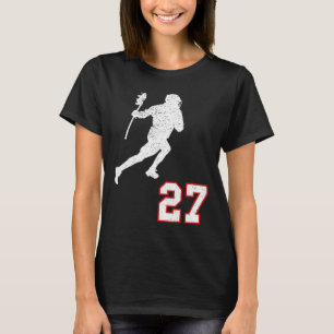 Lacrosse Player Gift Number 27 For Lacrosse Fans T-Shirt