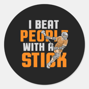 Lacrosse Player Gifts For Men Women Lax Stick Goal Classic Round Sticker