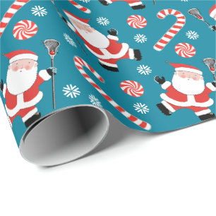 Lacrosse Player Holiday Gift Wrapping Paper