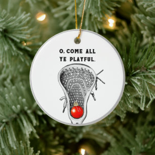 Lacrosse Player Keepsake Ceramic Tree Decoration