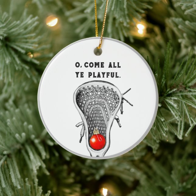 Lacrosse Player Keepsake Ceramic Tree Decoration (Tree)