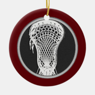 Lacrosse Player Keepsake Ceramic Tree Decoration