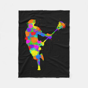 Lacrosse Player Kids Boys Youth Fleece Blanket