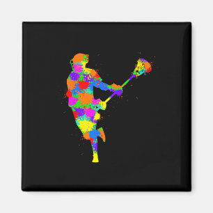 Lacrosse Player Kids Boys Youth Magnet