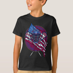 Lacrosse Player Lacrosse Stick Helmet Usa American T-Shirt