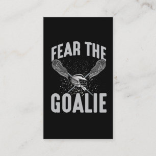 Lacrosse Player Lax Goalie Stick Helmet Sport Fun Business Card