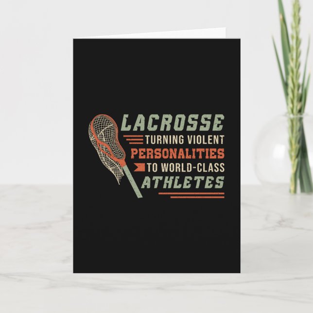 Lacrosse Player Lax Sport Sports Stick Funny Gift Card (Front)