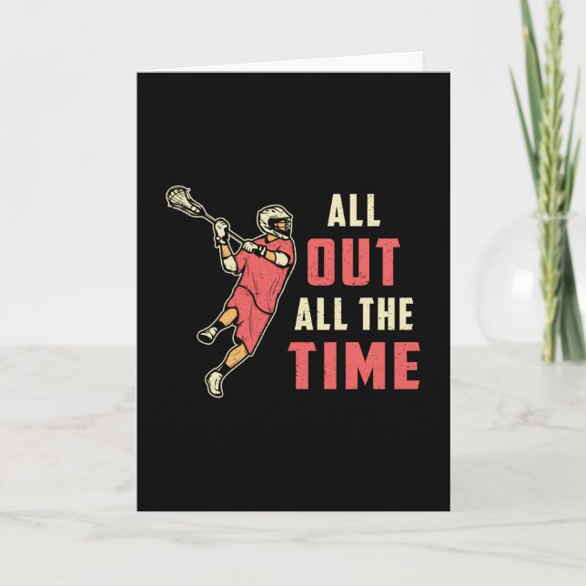 Lacrosse Player Lax Sport Stick Sports Funny Gift Card (Front)