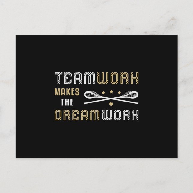 Lacrosse Player Lax Sport Teamwork Funny Gift Postcard (Front)