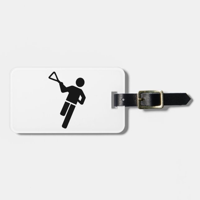 Lacrosse player logo luggage tag (Front Horizontal)