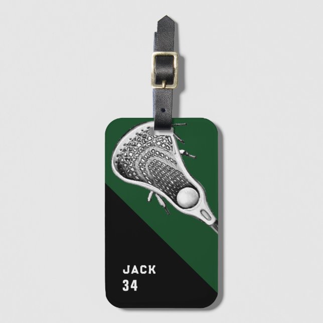 Lacrosse Player Luggage Tag (Front Vertical)