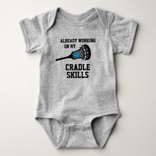 Lacrosse Player Parents Cradle Skills  Baby Bodysuit
