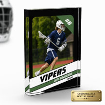 Lacrosse Player Personalised Vibrant Green Black