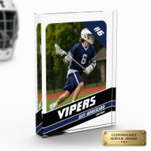 Lacrosse Player Personalised Vigourous Blue White