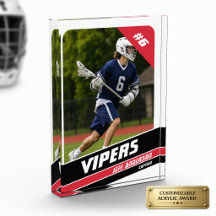 Lacrosse Player Personalised Vigourous Red White