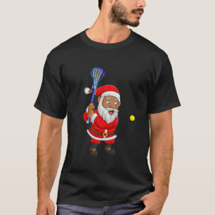 Lacrosse Player Santa Christmas Pajama Funny Xmas T-Shirt