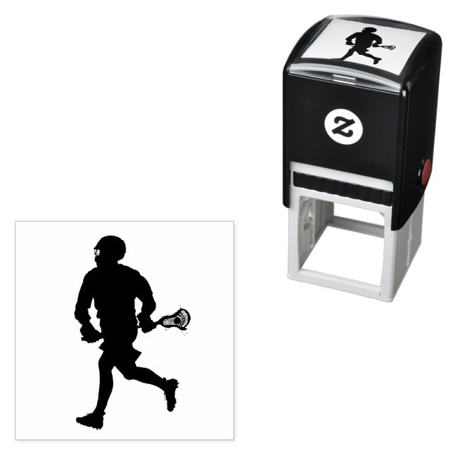 Lacrosse Player Self-inking Stamp (In Situ)