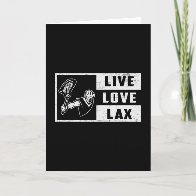 Lacrosse Player Sport Live Love Lax Funny Gift Card (Front)