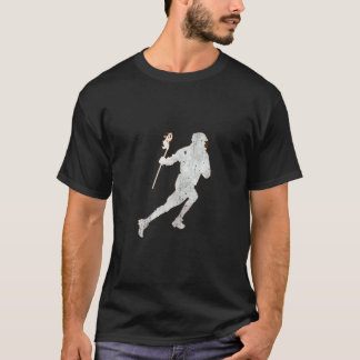 Lacrosse Player Sports Concrete Grunge Distressed T-Shirt