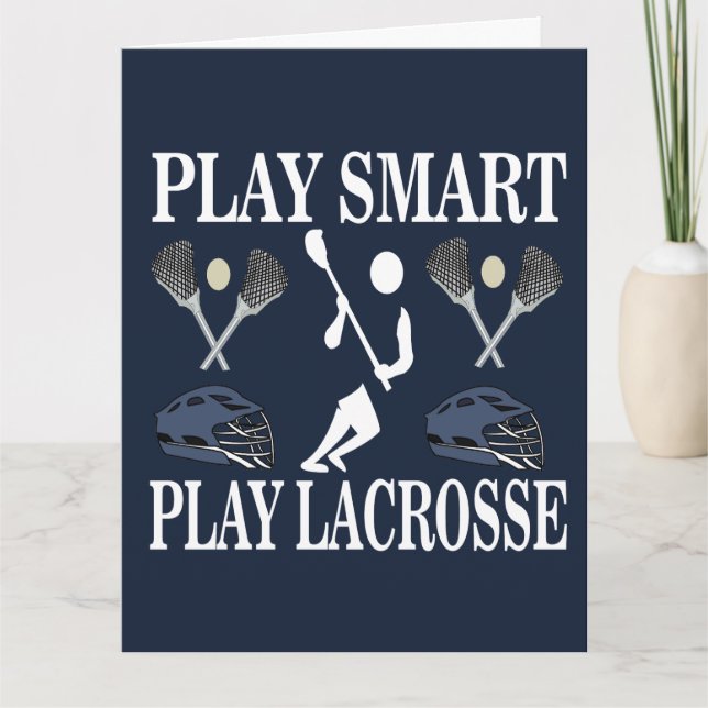 Lacrosse Player Sports Greeting Card (Front)