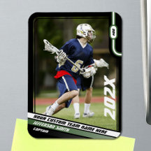 Lacrosse Player Trading Card in Black Green