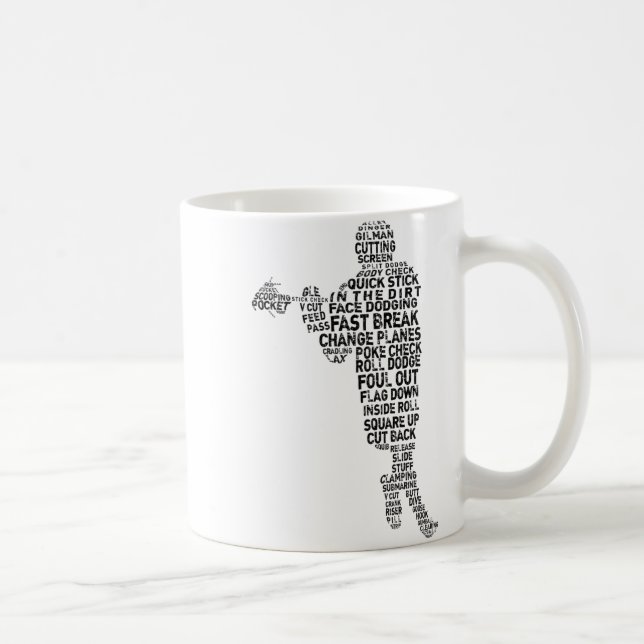 Lacrosse Player Tygraphy  Coffee Mug (Right)