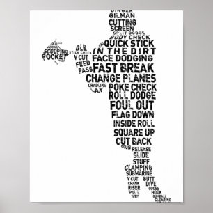 Lacrosse Player Tygraphy  Poster